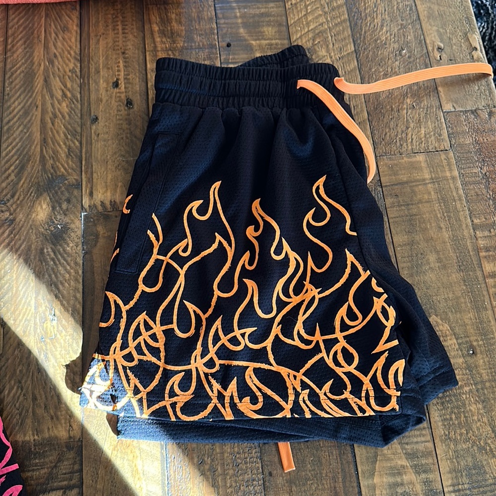 Kill Crew Muay Thai Flame Shorts - ORANGE